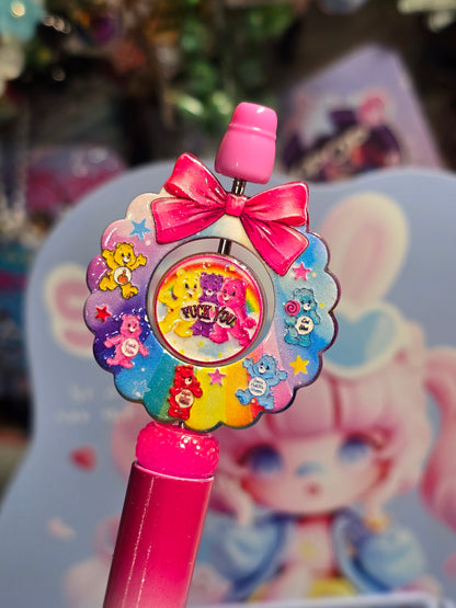Acrylic bow set Focal- funny care bears