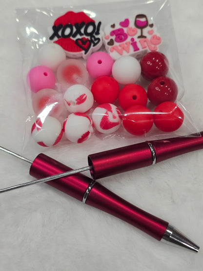 DIY Beadable pens Kit (Red)