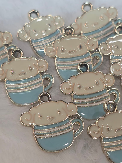 Cinna in blue cup-Metal Charm Pendant