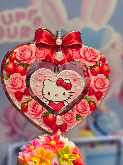 Acrylic bow set Focal - HK red heart