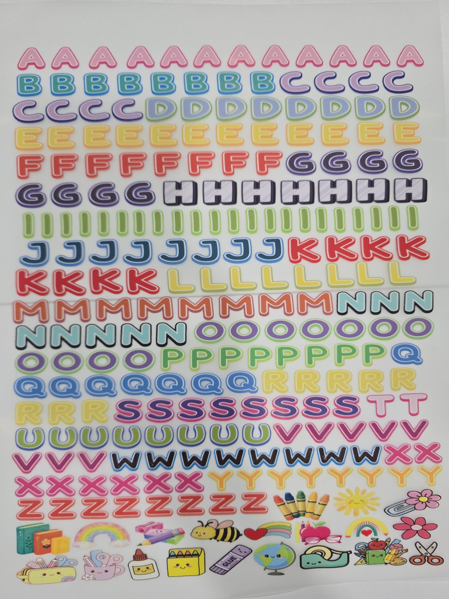Alphabet DTF 11 x 15 inches
