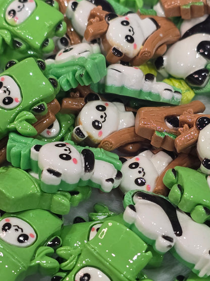 Bamboo Panda flat back charms