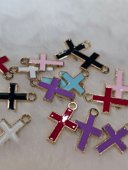 Cross colorful -Metal Charm Pendant