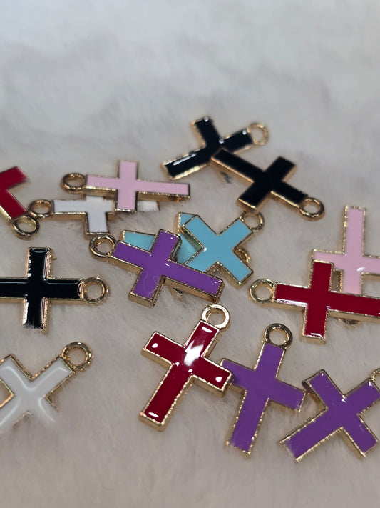 Cross colorful -Metal Charm Pendant