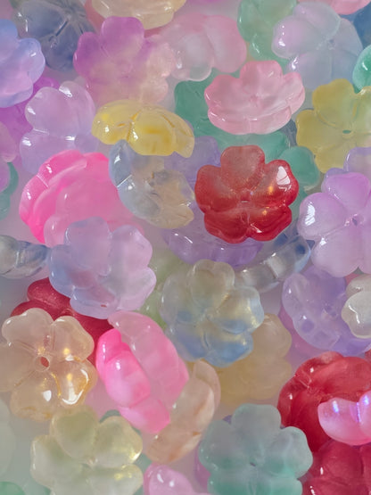Glass beads floral petals