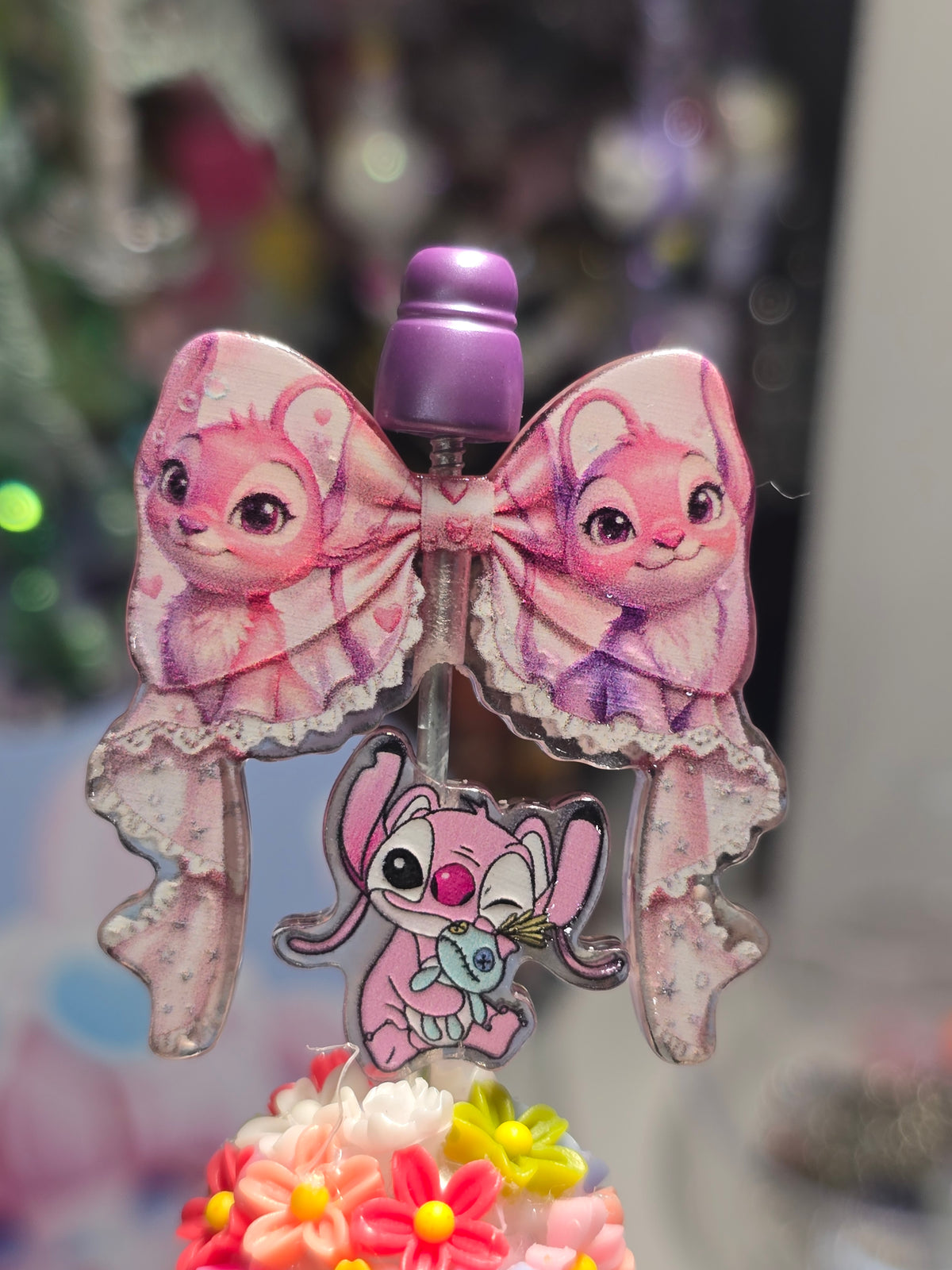 Acrylic bow set Focal - Angel Pink Alien
