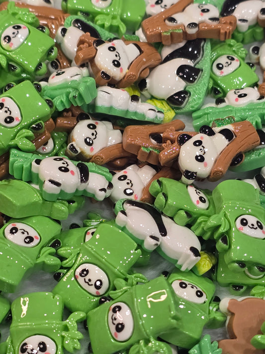 Bamboo Panda flat back charms