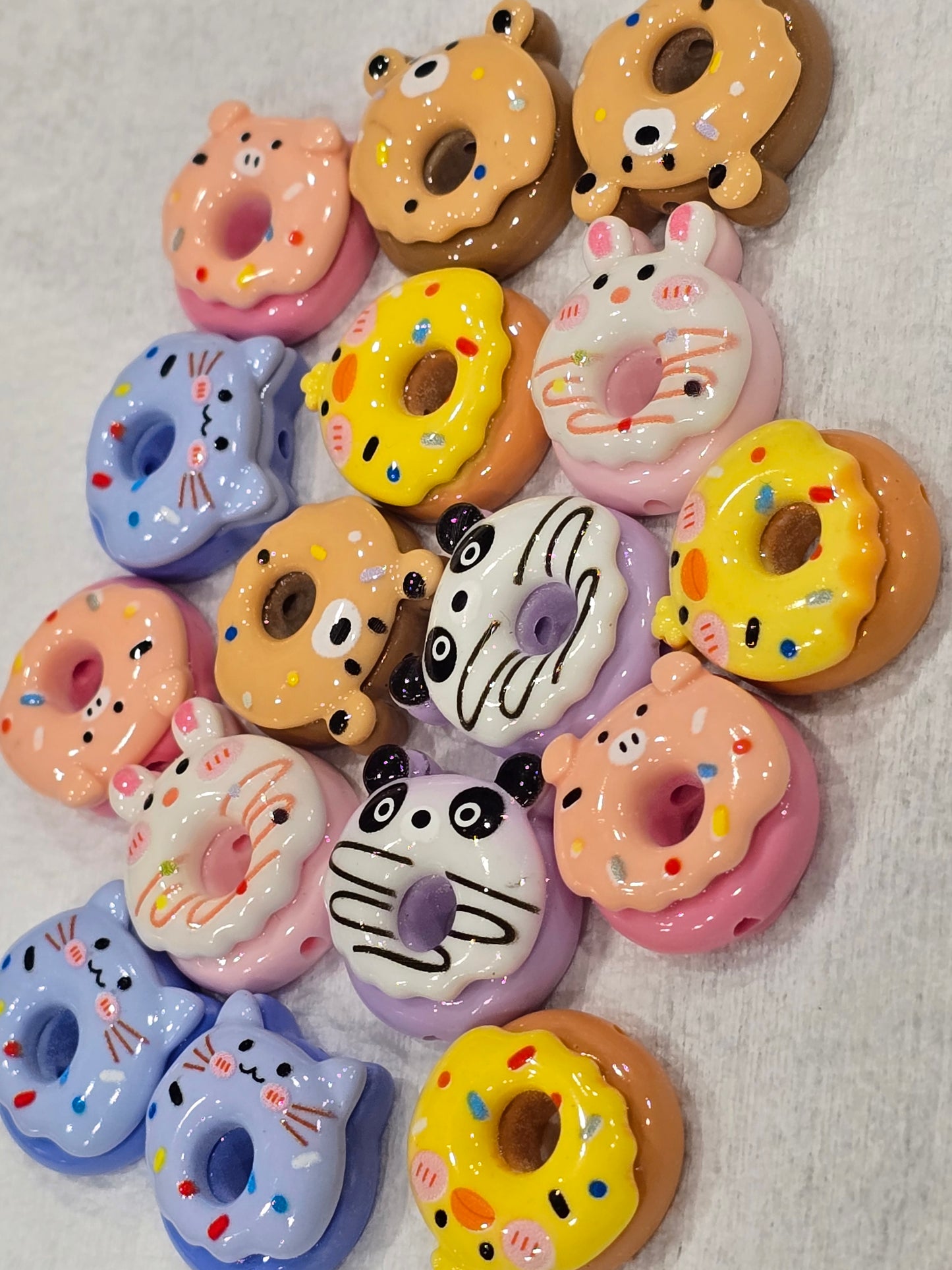 Donut animals colorful 16mm beads