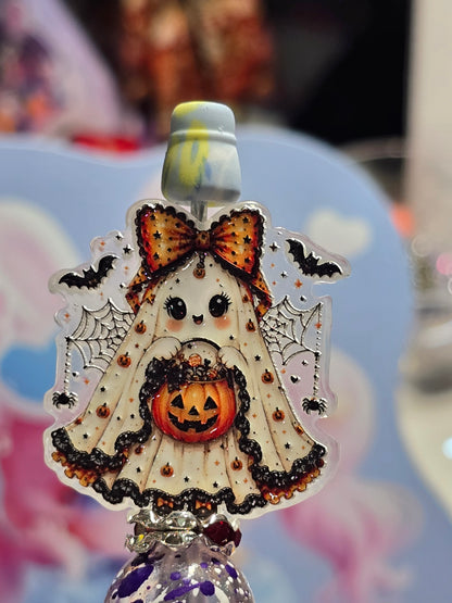 Acrylic Focal beads- cute pumpkin ghost