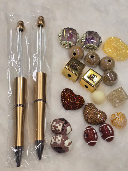 DIY Beadable pens Kit Brown
