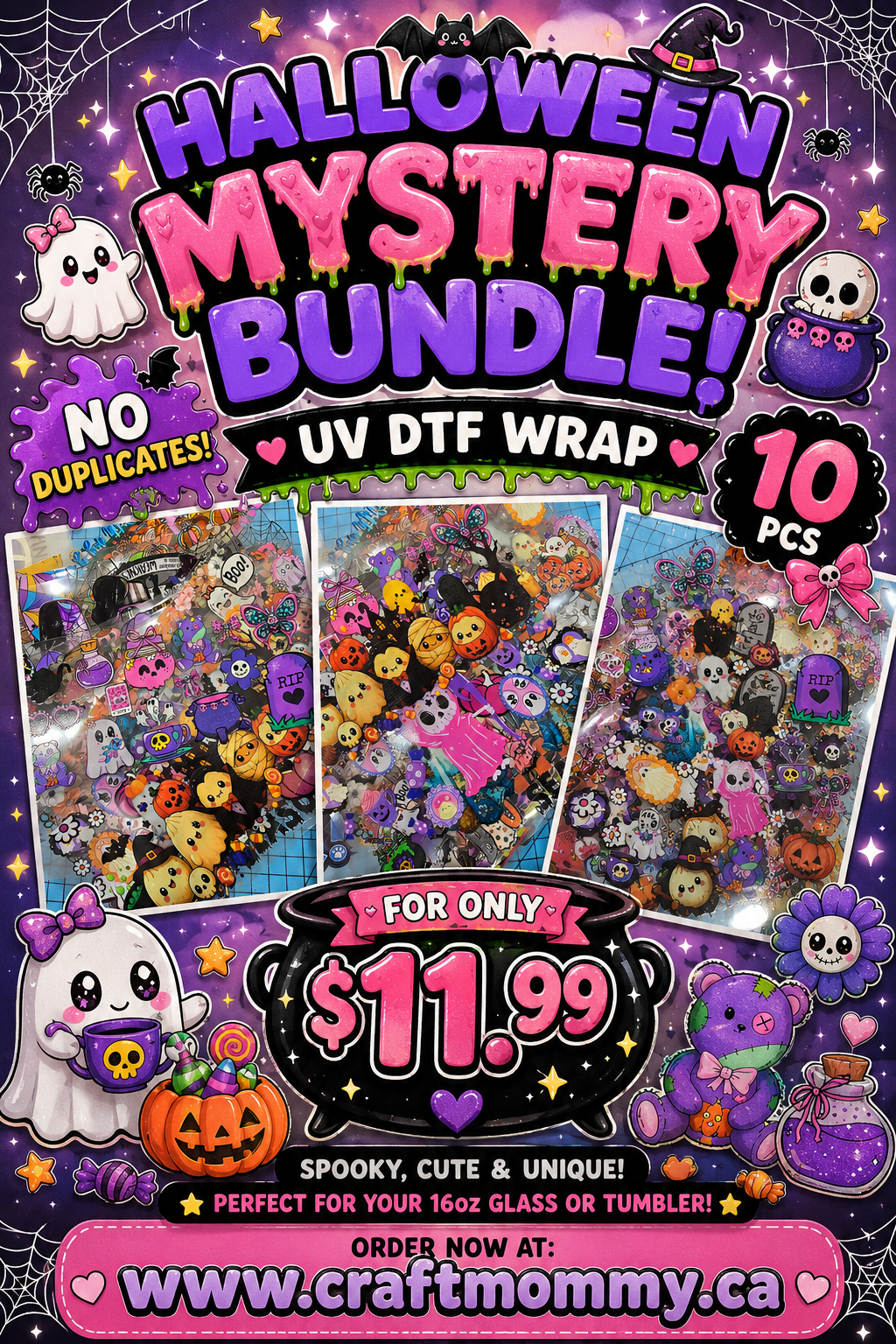 UV DTF Halloween Bundle- 10pcs