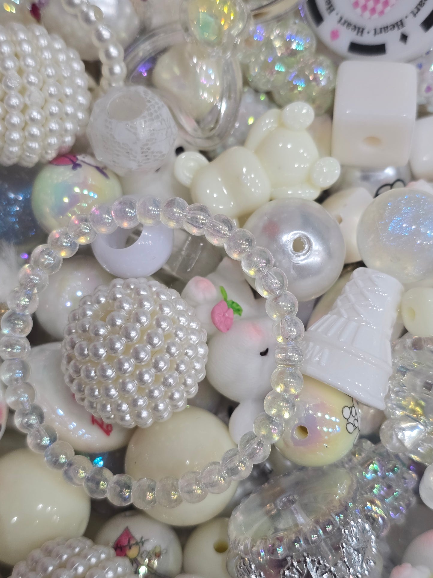 White Mix beads and focals