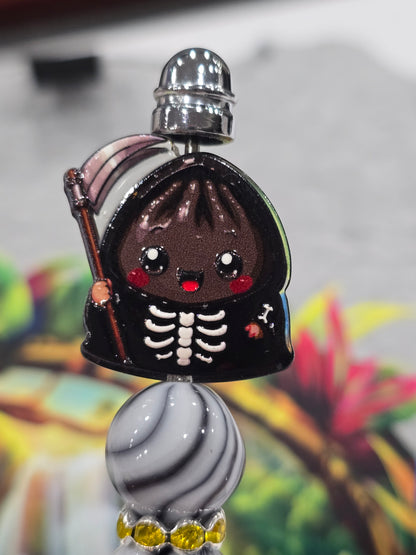 Acrylic Focal beads- Bao bun  halloween - skeleton