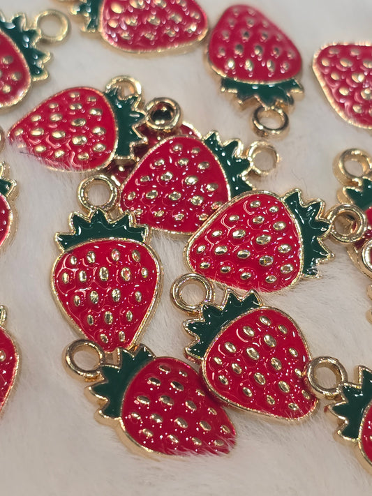 Strawberry -Metal Charm Pendant