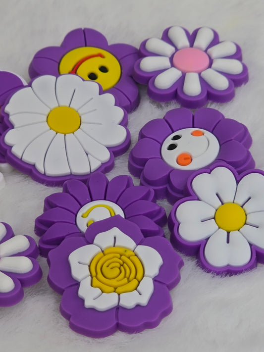 Croc Charms bundle- Purple Flowers- $7/10pcs