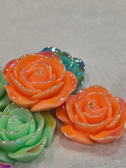 Pastel color Roses  -3D Acrylics Charms