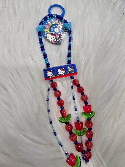 DIY Phone & Bag Keychain Kit - HK blue and red