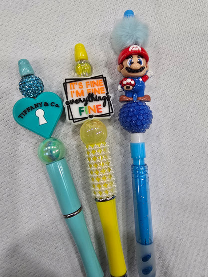 Beadable pen 3pcs mix bundle-Tiff, I'm fine,and Mario