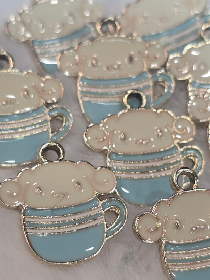 Cinna in blue cup-Metal Charm Pendant