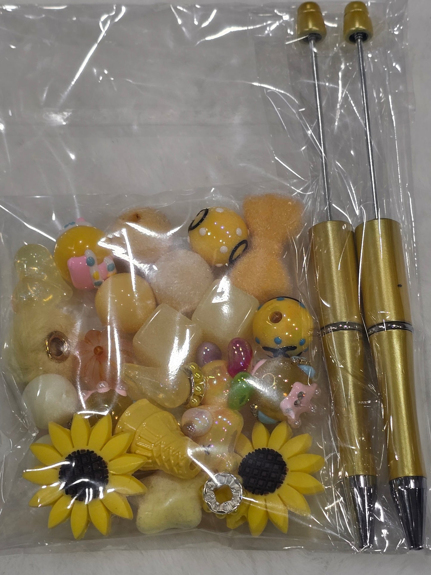 DIY Beadable pens Kit Yellow