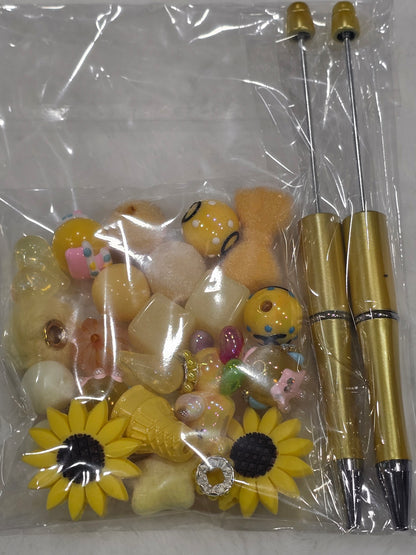 DIY Beadable pens Kit Yellow