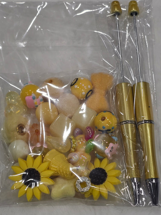 DIY Beadable pens Kit Yellow