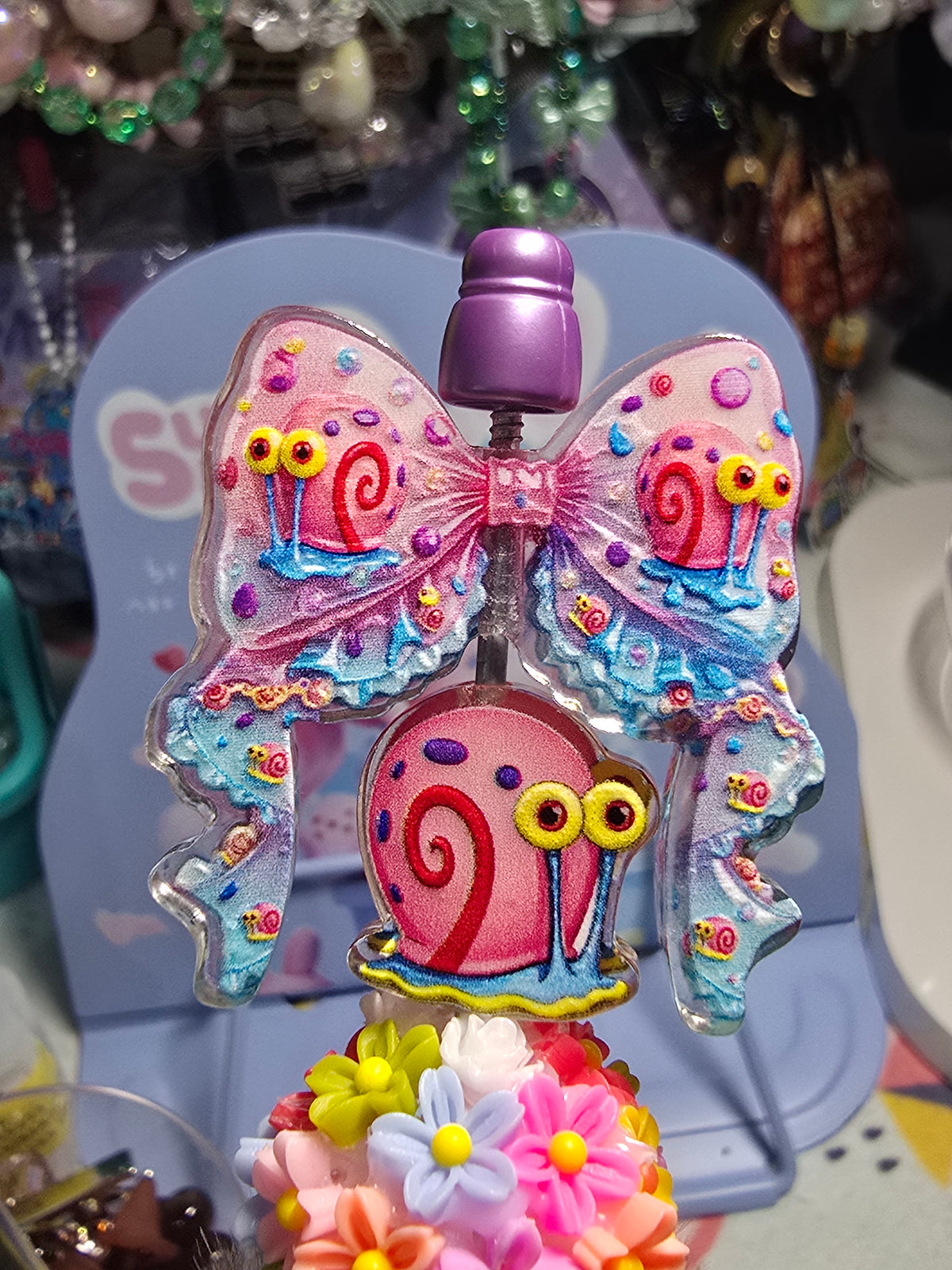 Acrylic bow set Focal - pink snail