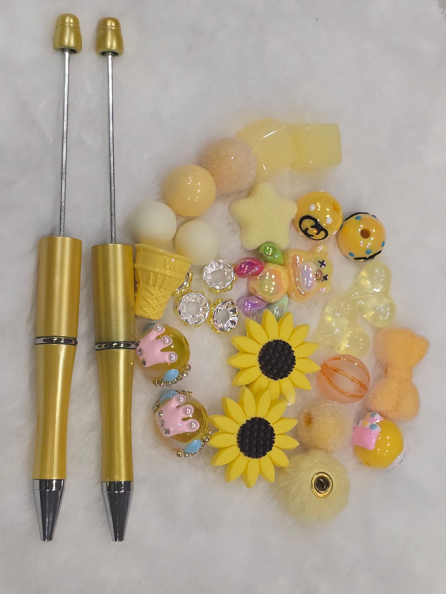 DIY Beadable pens Kit Yellow