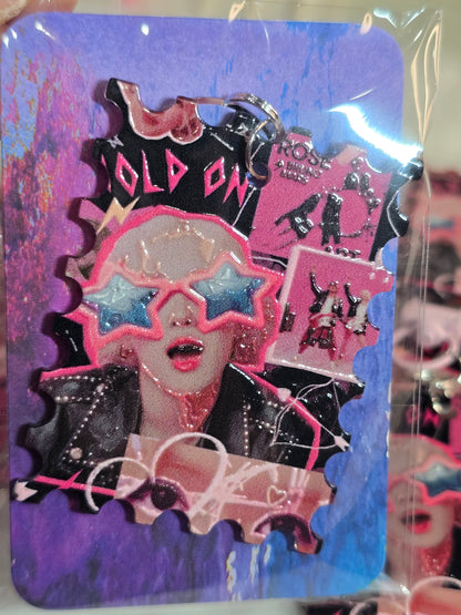 Rose of Black Pink Acrylic Keychain