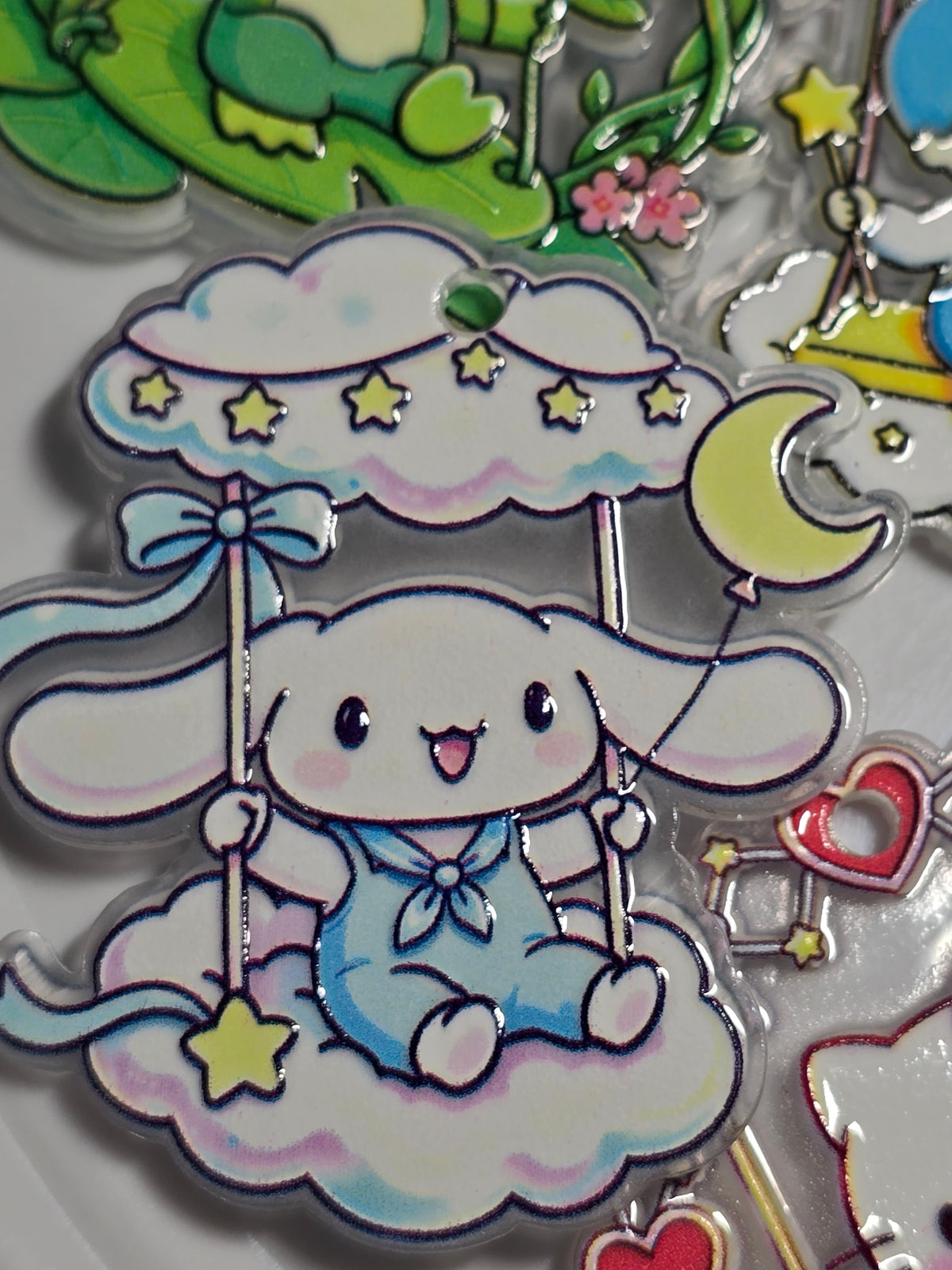 Acrylic Pendant: Sansan family on a swing