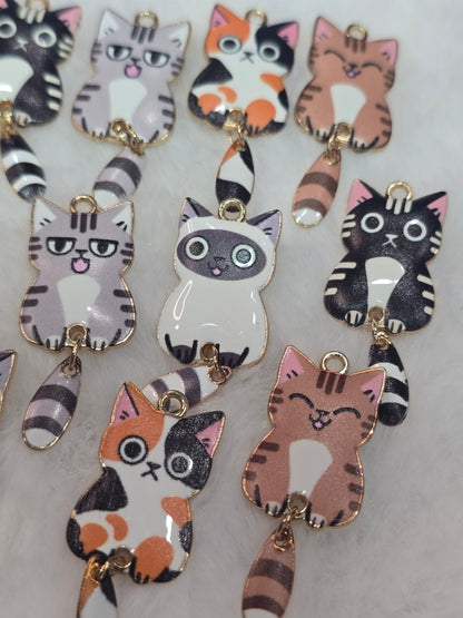 Cutesy Cat -Metal Charm Pendant