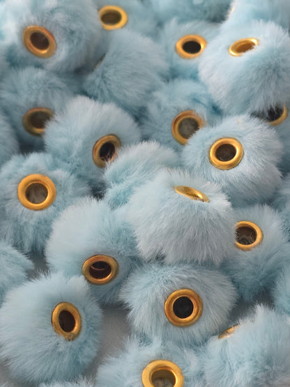 Pompom beads 16mm blue