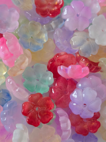 Glass beads floral petals