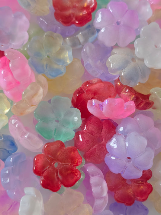 Glass beads floral petals