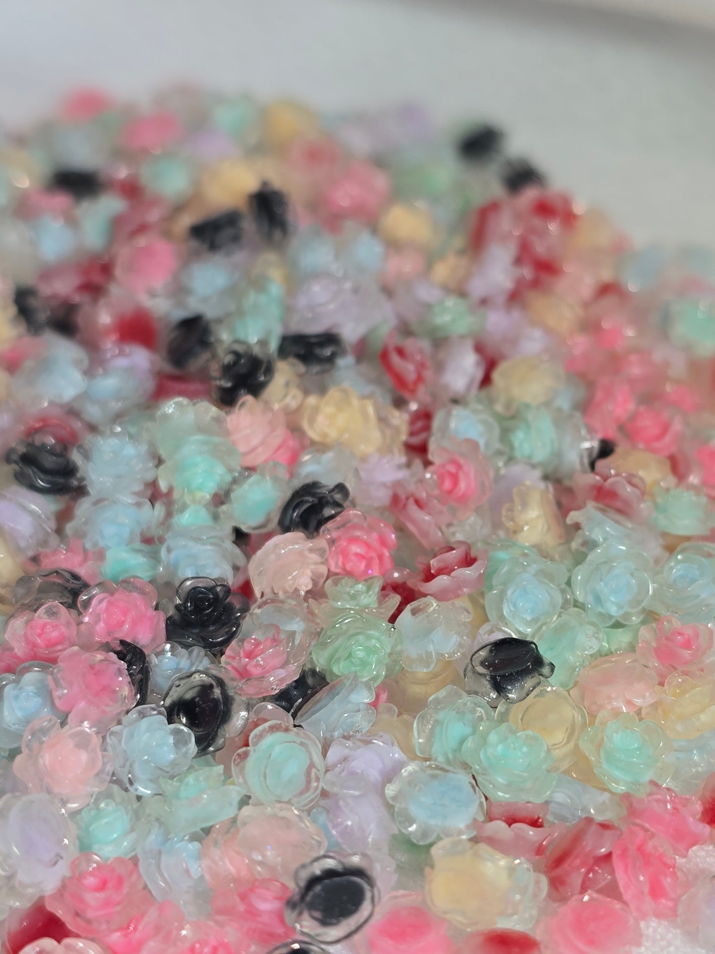 Glow in the dark flowers- Small Decorative Charms 10grams
