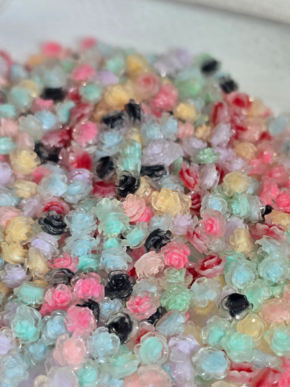 Glow in the dark flowers- Small Decorative Charms 10grams