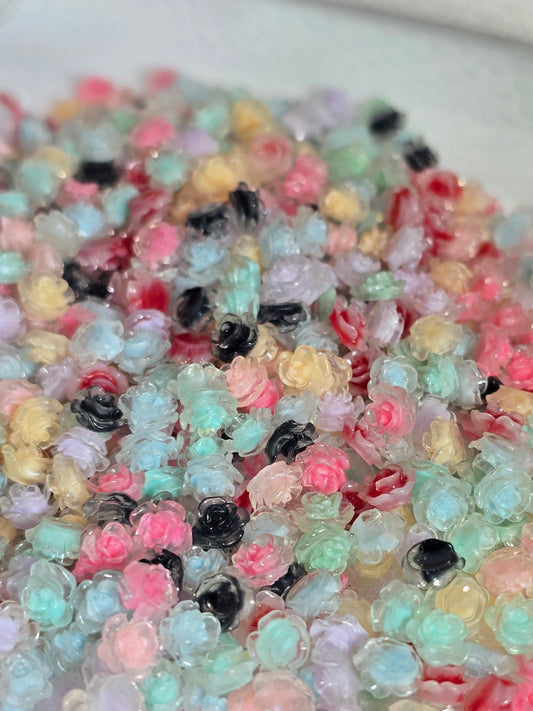 Glow in the dark flowers- Small Decorative Charms 10grams