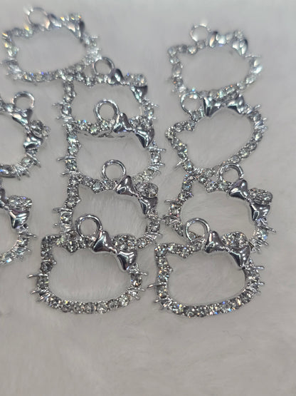 Silver HK head -Metal Charm Pendant