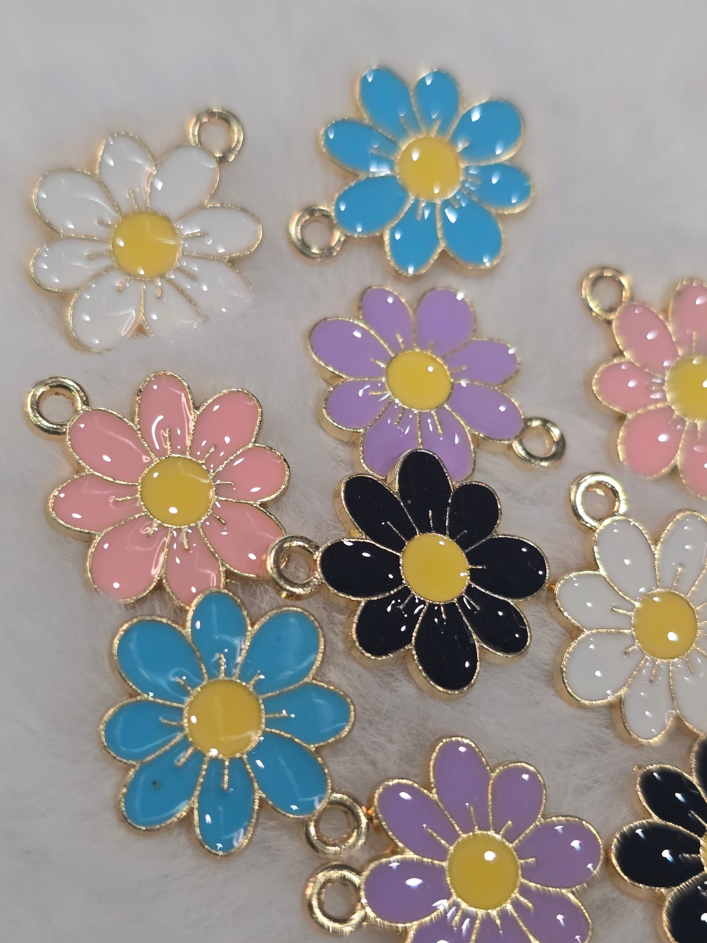 Floral  -Metal Charm Pendant