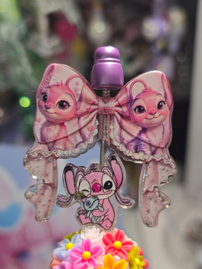 Acrylic bow set Focal - Angel Pink Alien