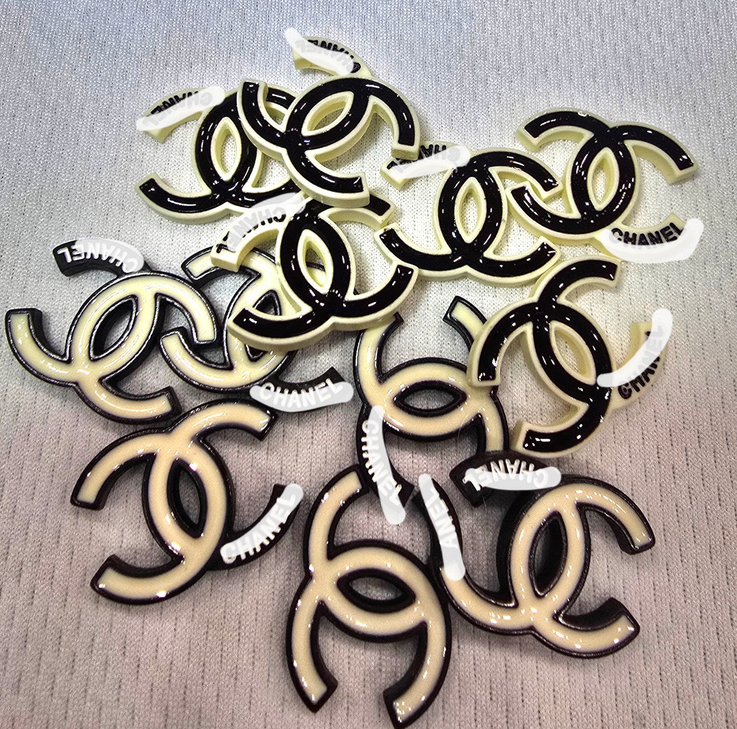 CC Black Flat back charms