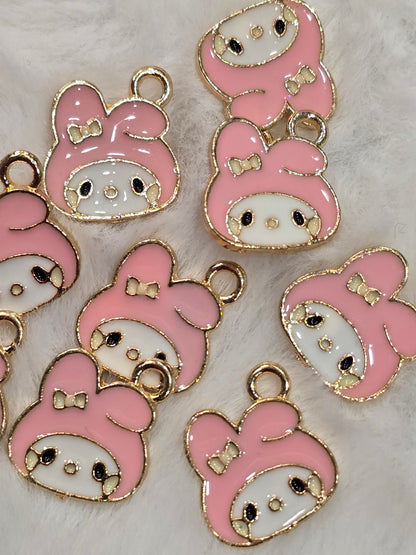 Pink Melo head- Metal pendant charms