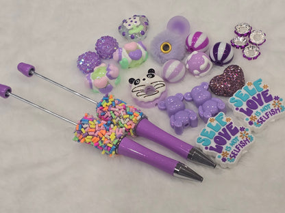 DIY Beadable pens Kit Purple