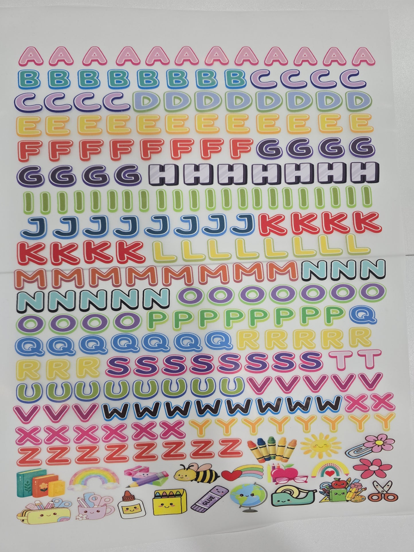 Alphabet DTF 11 x 15 inches