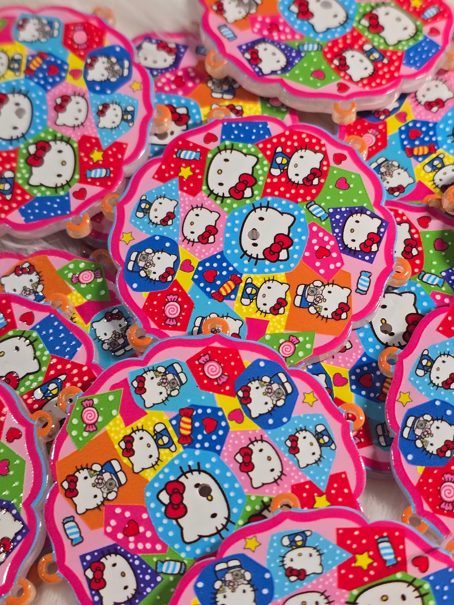 HK round plate focal beads with hook