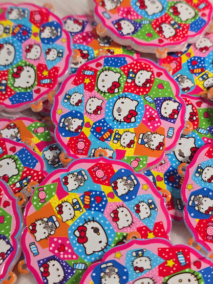 HK round plate focal beads with hook