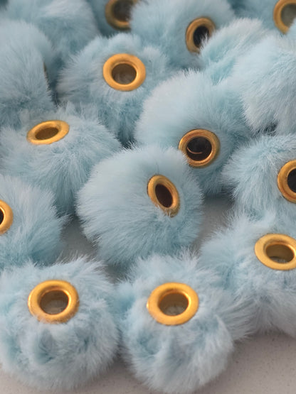 Pompom beads 16mm blue
