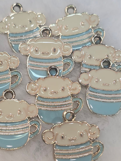 Cinna in blue cup-Metal Charm Pendant